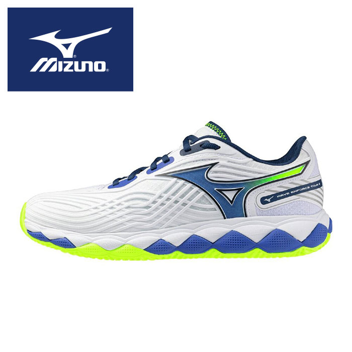 【 2026年 春夏模範例】【 ミズノ  MIZUNO 】【 シューズ 靴 】 庭球シューズ 縮くれる エンフォース 周遊旅行 2 OC 2E オムニクレー メンズ レディース 男女兼用 オムニ 粘土 61GB260220 白いこと×青み×黄色 [ten][251226][amz] 父の日