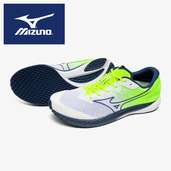 【 2026年 春夏モデル】【 ミズノ MIZUNO 】【 シューズ 靴 】 陸上 レーシングシューズ ウエーブデュエル 4 メンズ レディース 男女兼用 2E ランニングシューズ ランシュー 駅伝 U1GD255021 イエロー×ネイビー×ホワイト [ten][260124][amz]