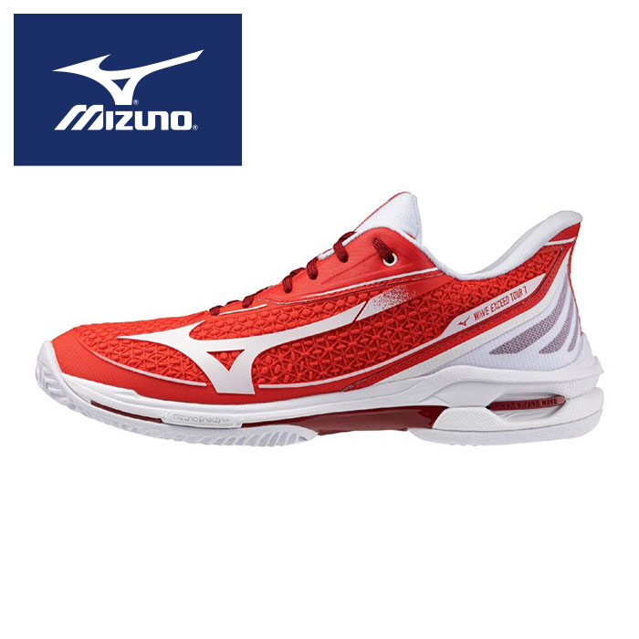 ★最上役模範例★【 2026年 春夏模範例】【 ミズノ  MIZUNO 】【 シューズ 靴 】 庭球シューズ ウエーブエクシードツアー 7 OC メンズ レディース 男女兼用 高性能 オムニクレー 2E 軽さ オムニ 粘土 61GB267362 赤いこと×白いこと [ten][260326][amz] 父の日