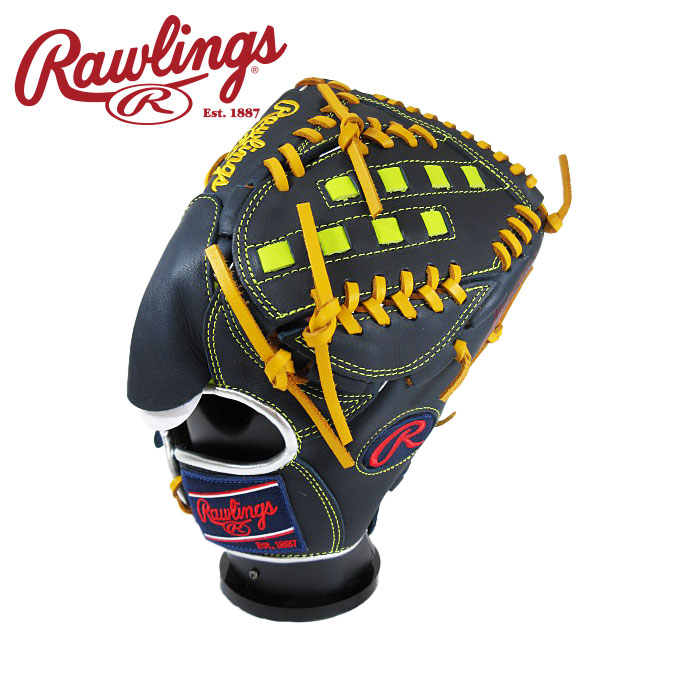 [お買い物マラソン終了まで刺繍無料]★即使用が可能★【 ローリングス Rawlings 】【 グラブ グローブ 】 野球 一般 軟式 グローブ 投手 ハイパーテック カラー シンク 右投げ ピッチャー GR5FHTCA15W (N/OY) ネイビー/Oイエロー [ten][251023][刺繍可][amz]｜Awa-spo 店
