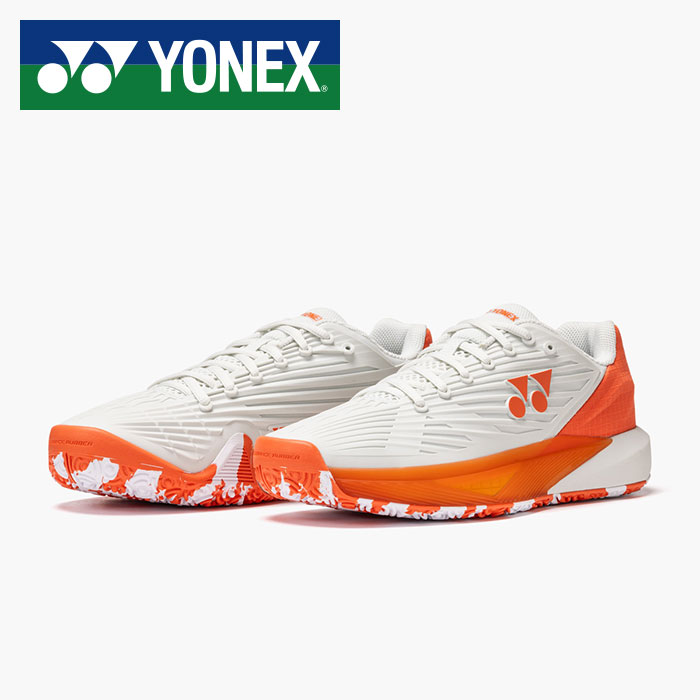 【 2026年 春夏模範例】【 ヨネックス  YONEX 】【 シューズ 靴 】 庭球シューズ パワークッションエクリプション 5 MGC メンズ レディース 男女兼用 3E オムニ 粘土 庭球 置き目とり捨てる SHTE5MGC (368) しろがね色/オレンジ色 [ten][260109][amz] 父の日