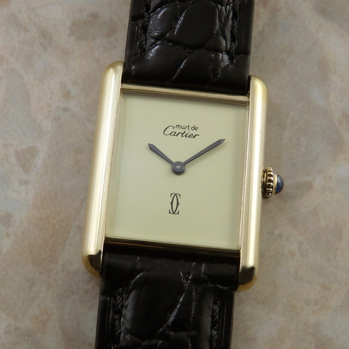 【美品】Cartier カルティエ トリニティ 太ベルト 金銀 黒 マストライン 美品】Cartier カルティエ トリニティ 太ベルト 金銀 黒 マスト