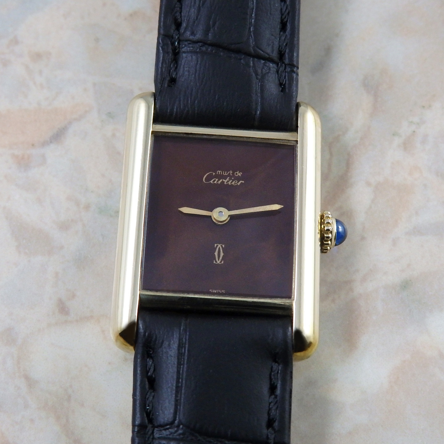 Cartier 置時計 手巻きLe Must de Cartier アンティーク カルティエ cartier ｜マストタンクSM｜手巻き・1970年代製