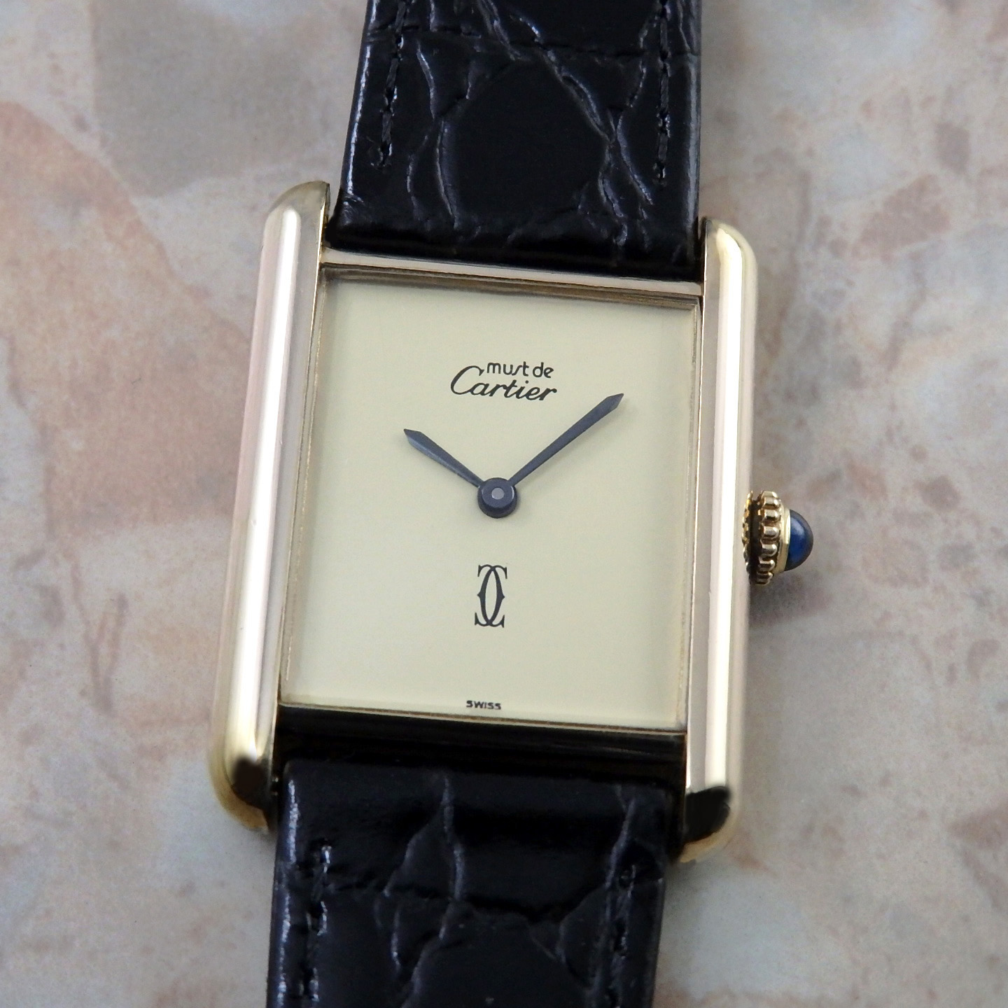 カルティエ Cartier マストタンク LM クリーム アイボリー 手巻き式 アンティーク ヴィンテージ メンズ時計 199,265円