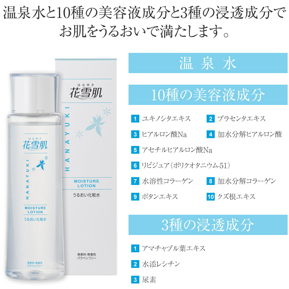 通信販売 花雪肌 うるおい化粧水 200ml 5本セット 温泉水 10種の美容液成分 3種の浸透成分配合 無香料 無着色 パラベンフリー 正規販売店  bubnuj.cz