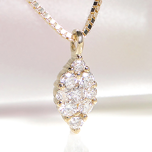 専用 K18PG ダイヤモンド プチネックレス PT/K18PG ブルー・ピンクダイヤモンド プチネックレス 0.122ct