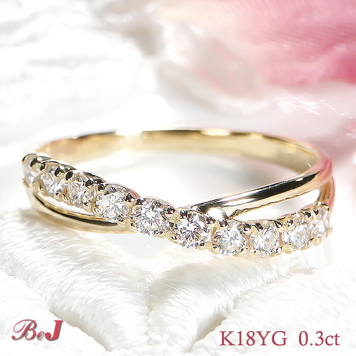 楽天市場】k18YG/WG/PG ダイヤモンド リボン リング可愛い ゴールド
