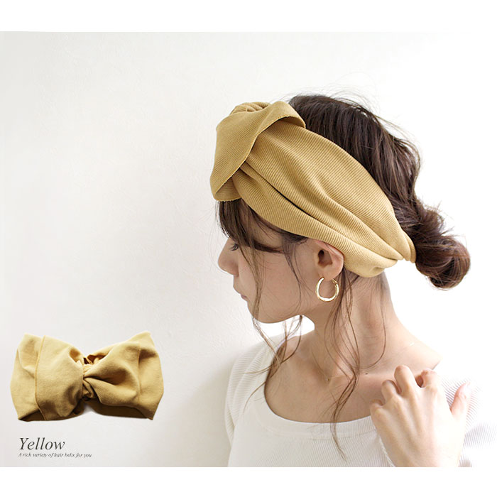 楽天市場 スーパーsale50 Off 送料無料 全10色 ヘアターバン ヘアバンド レディース ヘアアクセサリー ビッグ リボン リブ 大人 可愛い フェミニン デイリー カジュアル 通勤 オフィス 簡単 まとめ髪 おうち時間 Awesome Shop オーサムショップ