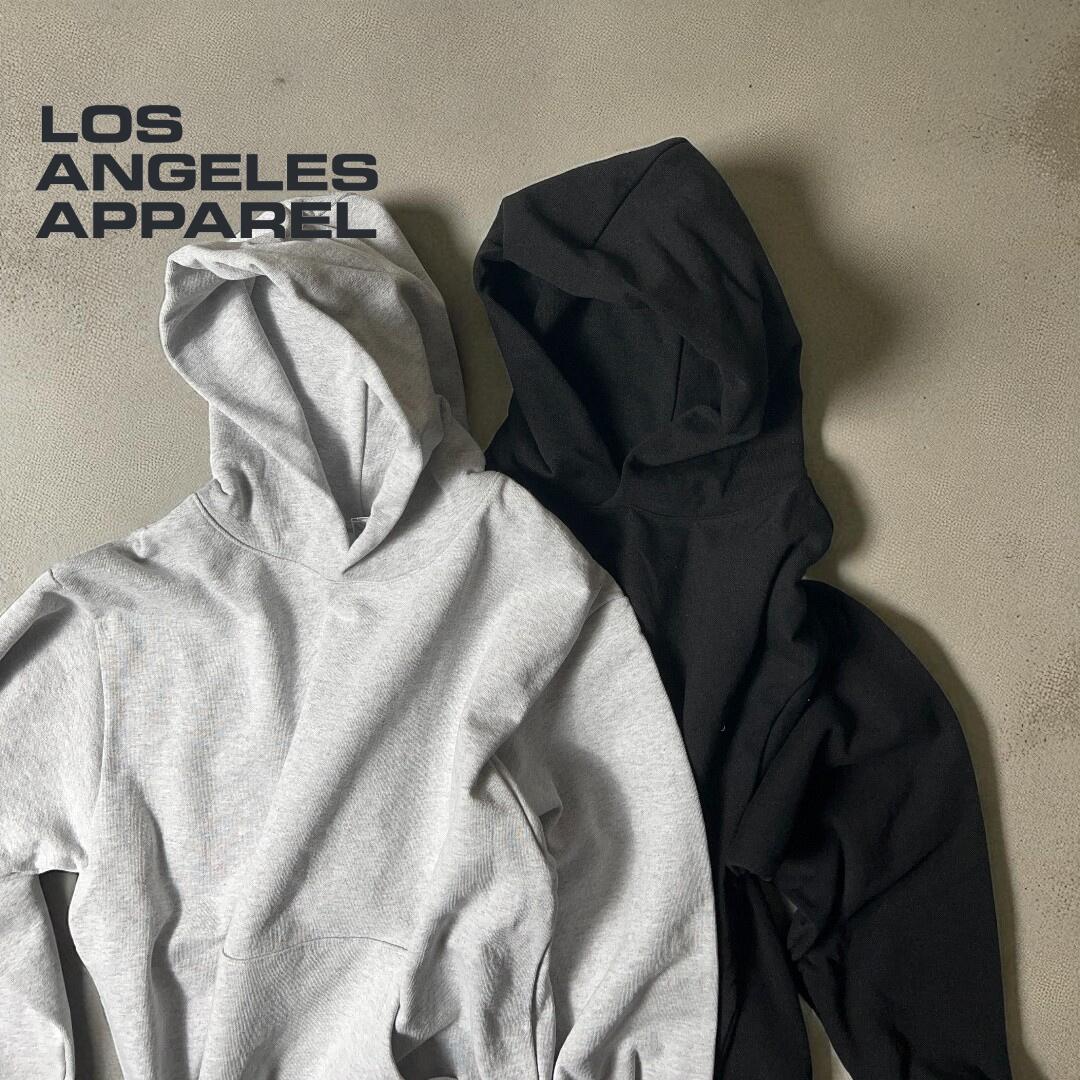 LOSANGELS APPAREL（ロサンゼルスアパレル）L/S HEAVY FLEECE HOOD PO 14 OZ【宅配便対象】 パーカー フード トレーナー スウェット ビッグシルエット 厚手 14オンス シンプル メンズ