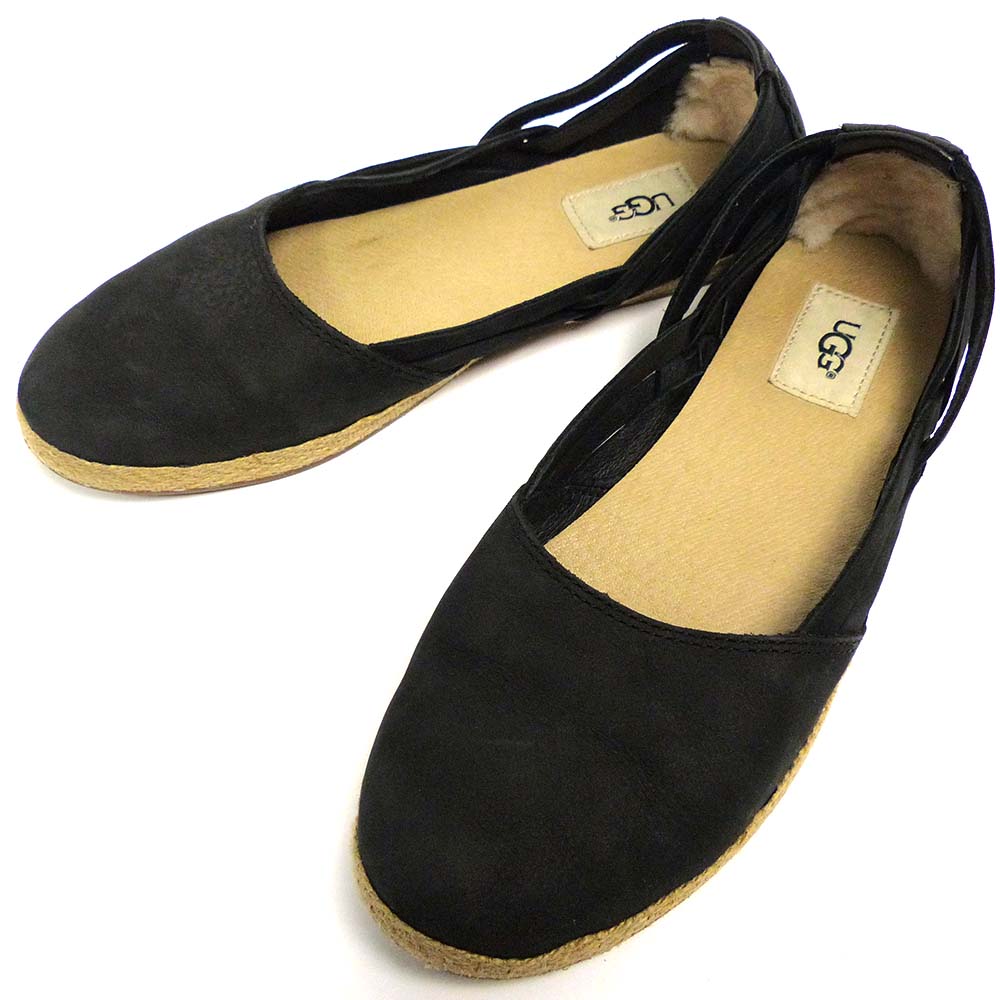 ugg アンスレー　24 スリッポン　ブラック 美品✨【UGG】アグ 24㎝ スニーカー スリッポン レザー ブラック