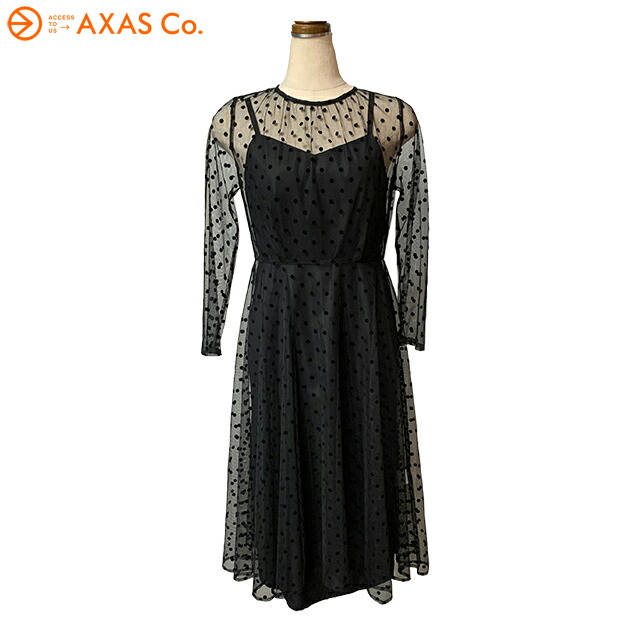 Plokh Kaene カエン フロッキードットアシメワンピース Col 2 Black Dot Col 2 アパレル Size 2 Axas Co Online Collectionドレス 結婚式 ワンピース カエン 送料無料