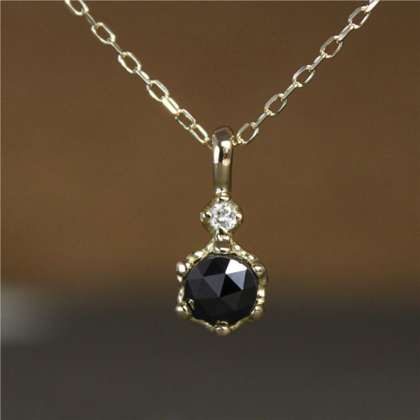 楽天市場】K10WG/YG【0.1ct】ブラック ダイヤモンド ネックレス