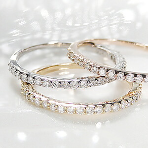 K18WG/YG/PG ダイヤモンド エタニティリング【0.25ct】ファッション ジュエリー アクセサリー レディース 指輪 リング ピンクゴールド イエローゴールド ホワイトゴールド ダイヤ エタニティ ダイア K18 4月誕生石 ギフト プレゼント ホワイトデー 0.25ct ピンキー|AXEE
