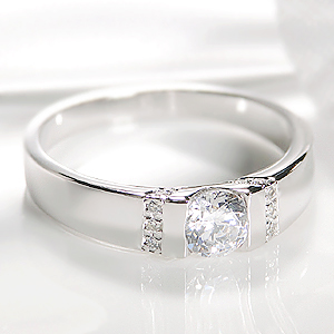 楽天市場】Pt900 ひと粒 ダイヤモンド 4本爪 リング【0.3ct】指輪