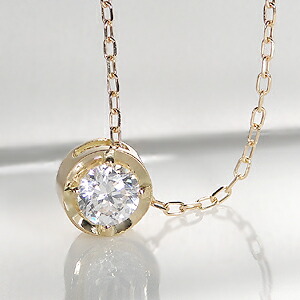 楽天市場】K18WG/YG/PG 一粒ダイヤモンド ネックレス 【0.20ct