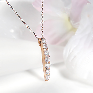 楽天市場】K18YG/PG/WG【0.20ct】縦ライン ダイヤモンド ペンダント