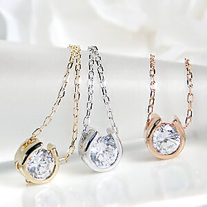 楽天市場】K18WG/YG/PG 一粒ダイヤモンド ネックレス 【0.20ct