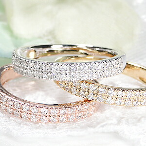 楽天市場】K18WG/YG/PG【3.0ctUP】ダイヤモンド パヴェ リング指輪