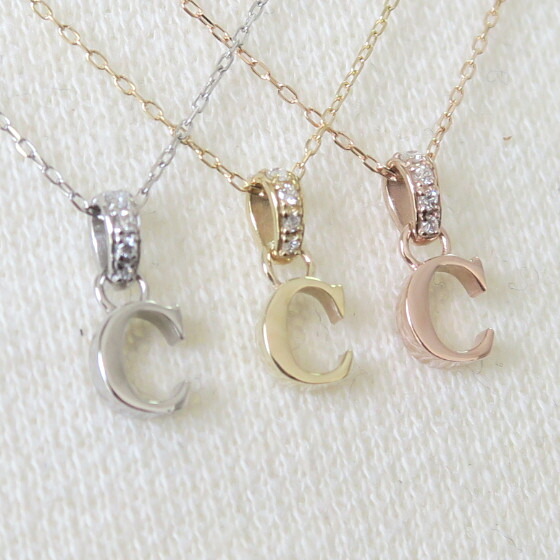 Pt900 0.02ct ダイヤモンド イニシャル C ネックレス ペンダント【送料無料】 ダイア 送料無料 品質保証書 ギフト プレゼント プラチナ ダイアモンド イニシャルネックレス イニシャルペンダント ダイヤペンダント