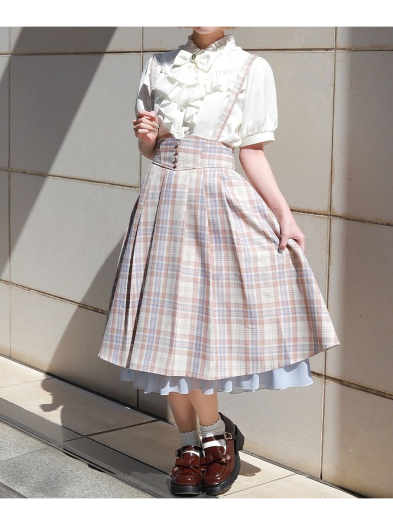サス付レースアップSK axes femme アクシーズファム スカート その他のスカート パープル ベージュ ブラウン グレー【送料無料】[ Fashion]