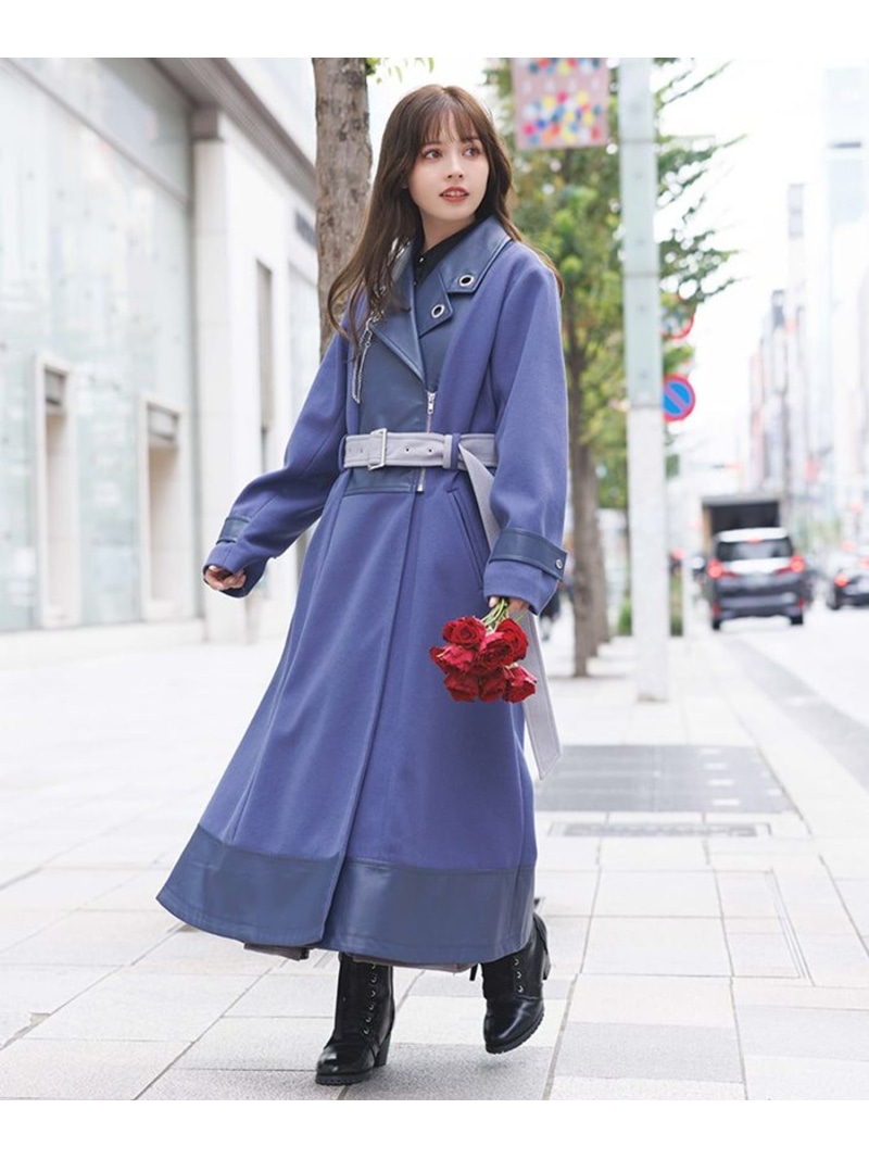 axes femme アクシーズファム 天体刺繍フード付コート セール】天体刺繍フード付コート（ダッフルコート）｜axes femme