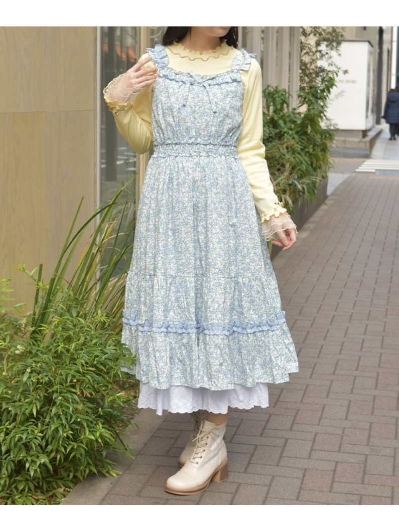 フリル*コットンレースワンピース axes femme アクシーズファム ワンピース・ドレス ワンピース グリーン ホワイト【送料無料】[ Fashion]