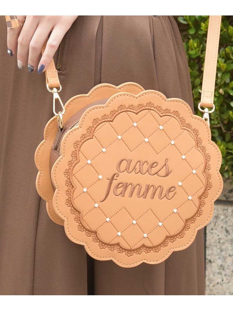 クッキーモチーフポシェット axes femme アクシーズファム バッグ ショルダーバッグ ブラウン【送料無料】[ Fashion]