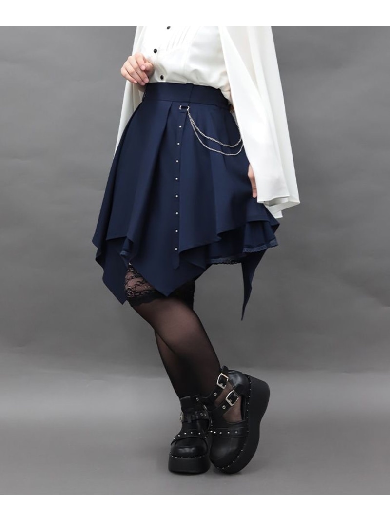 チェーン付イレヘムミニスカート axes femme POETIQUE アクシーズファム スカート その他のスカート【送料無料】[ Fashion]