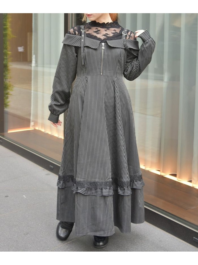 オフショル風ワンピース axes femme アクシーズファム ワンピース・ドレス ワンピース グリーン【送料無料】[ Fashion]