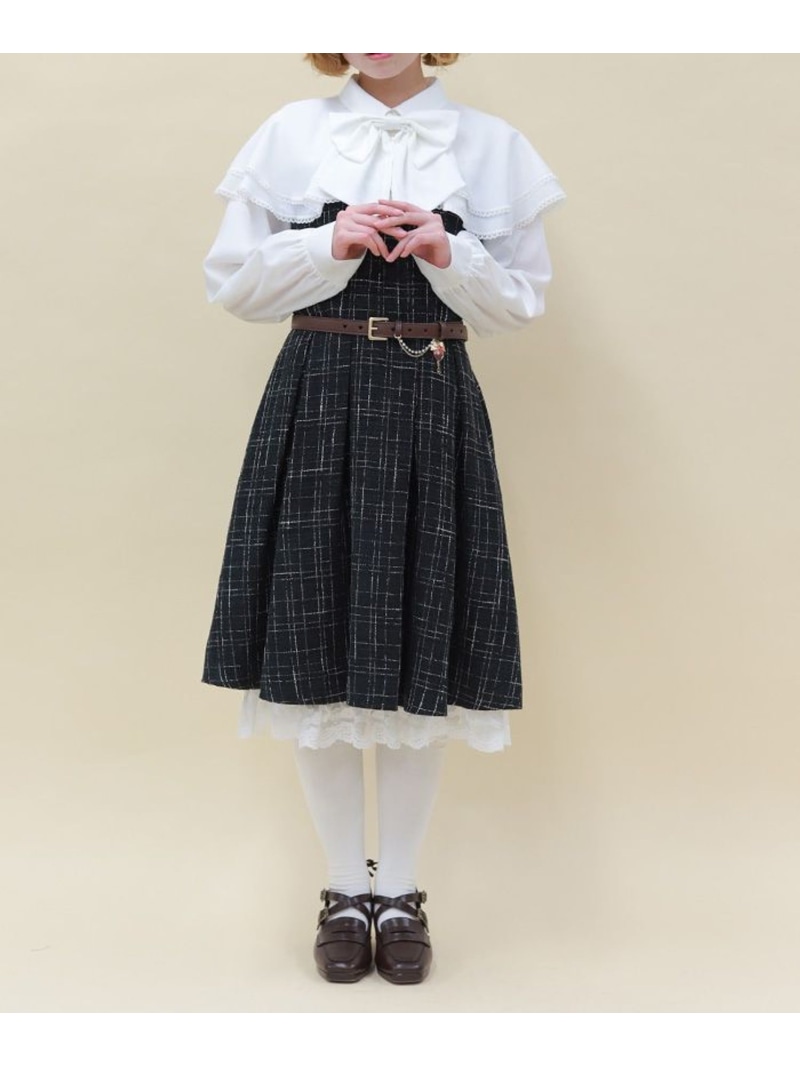ケープフリルツイードワンピース axes femme POETIQUE アクシーズファム 衣装・御召しもの 衣装 サクラ色【貨物輸送無料】[ Fashion]