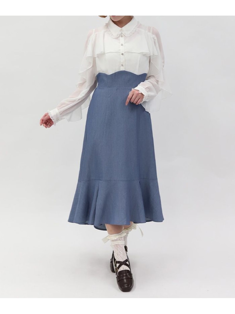 ハイウエストドッキングワンピース axes femme POETIQUE アクシーズファム ワンピース・ドレス ワンピース パープル ホワイト ブルー【送料無料】[ Fashion]｜axes femme