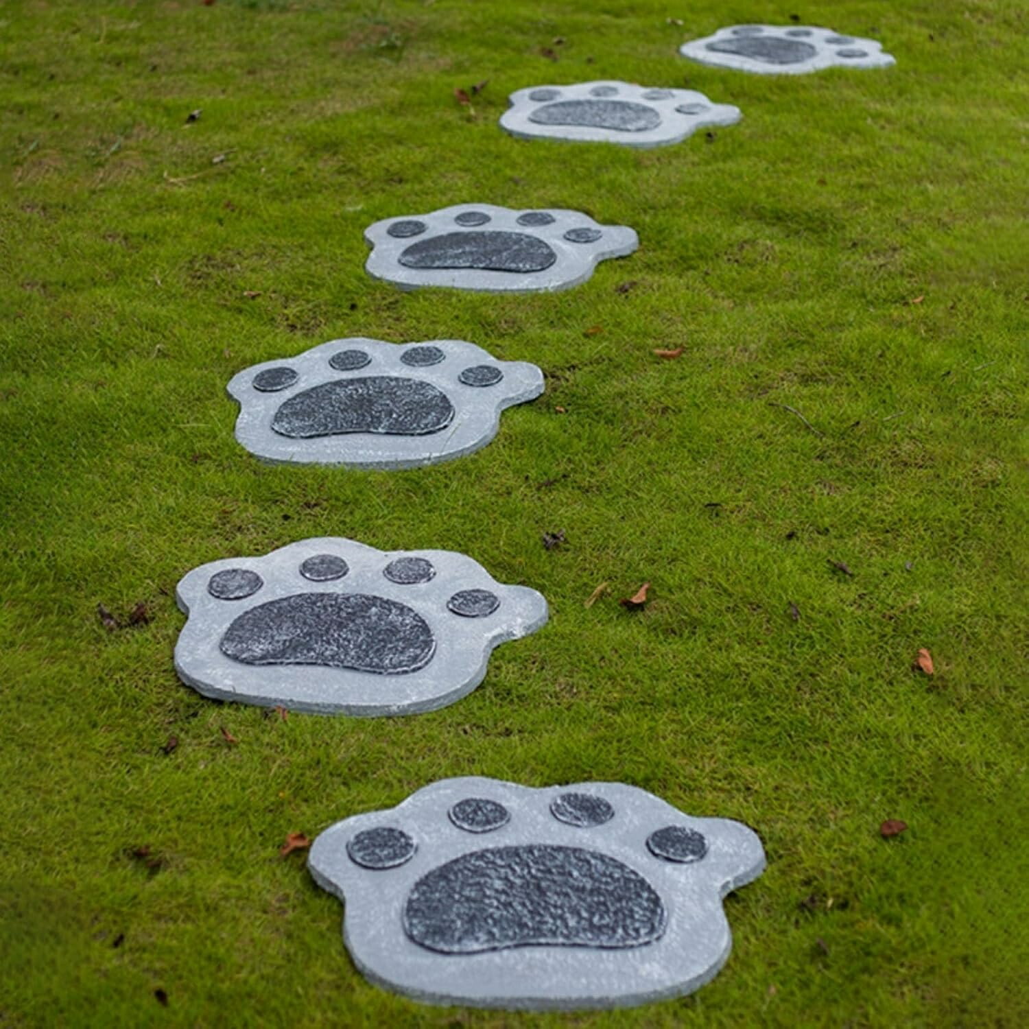 飛び石 庭のかざり付けるの飛び石1-6個 猫の手/熊の手の刷り上げるが施された立体的な丸い・円い人道のさざれ石 燻すマグネシウム人工石 好いたらしい愛くるしい庭の芝地の飛び石 愛くるしい全天候型かざり付ける的な庭の声遣いの足石 室外用 庭/買い出しショッピングセンター/内庭用
