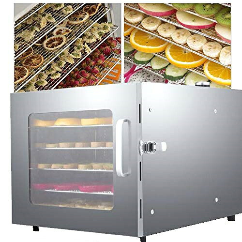 食料雑貨類かわき切る機 ボンネットドライヤー 6層 35-75℃気温調節する 35L大静電容量 蔬菜/果物/肉/薬草のかわき切る用 0-12第四次元タイマー据え付ける 熱風循環過程 御勤め用 身寄り用 食料雑貨類級304ステンレス鋼鋼 110V