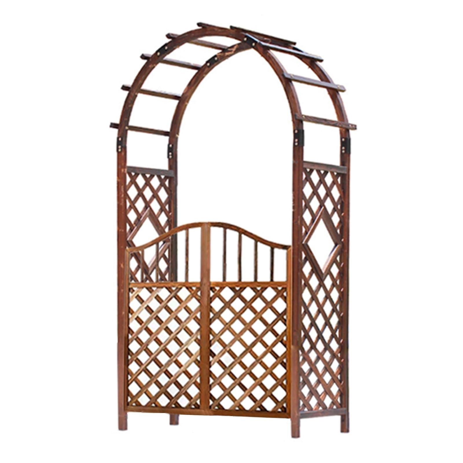 木製ガーデンアーバー、ゲート付き装飾アーチトレリス、セレモニーパーティー裏庭の芝生庭のつる植物用の屋外ウェディングアーチ (Size : 200cm/78.7in)|あくせらいふ