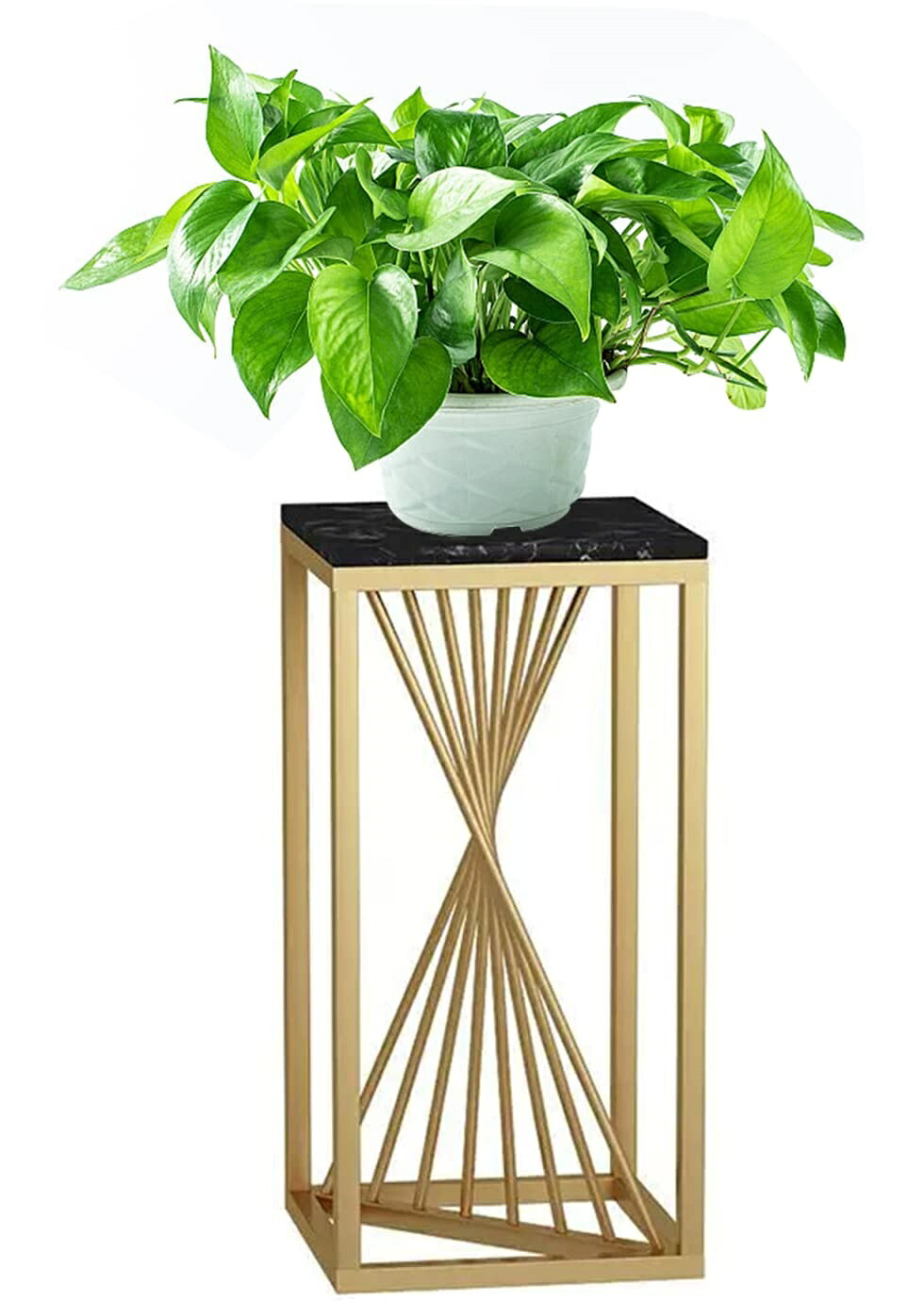 御花照明ランプ プランタースタンドアイアン マーブル台 2段式 切り上げる品 部屋の入り口 御花照明ランプ 鉢 プランタースタンド おしゃ