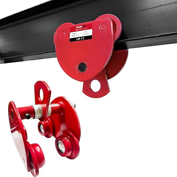 トロリー 手動用プレントロリー トロリー 0.5t プレントロリー トロリー 500kg トロリー 吊り下げトロリー チェーンブロック用プレントロリー 手動トロリ 単管トロリー h鋼 トロリー 単管用トロリ｜あくせらいふ