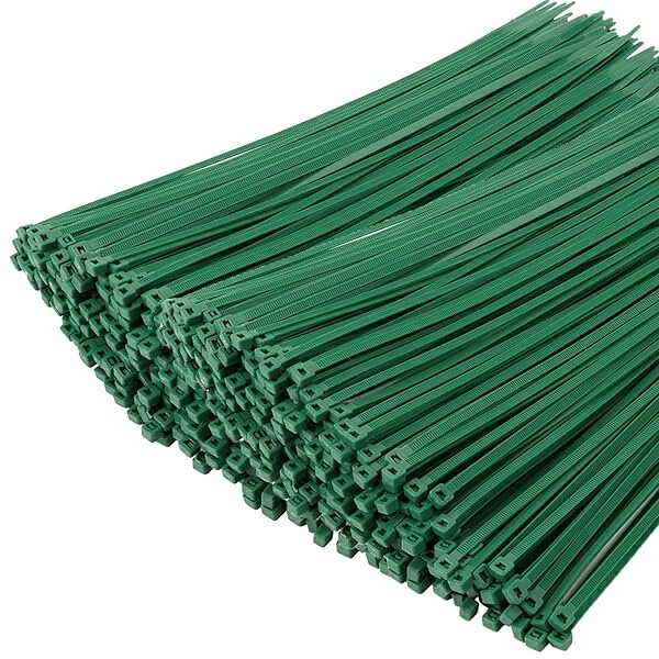 グリーンジップタイ 1000本 12インチ 引張強度 60ポンド セルフロックナイロンプラスチックナイロン PA66ワイヤータイ 屋内外用|あくせらいふ