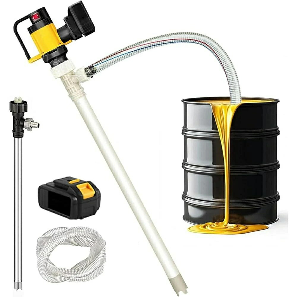 電動油絵の具揚水機 携帯型電動燃え種揚水機 130L/時間 高吸いあげる燃え種バレル揚水機 申し受ける式 3座標軸のす早さ合わせる能力のある 高粘度流動物相応う 3m導管 ステンレス鋼鋼導管 1000W 軽油 木目細か油 水