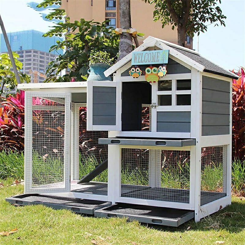 大型家兎掘っ立て小屋 木製鶏掘っ立て小屋 大型鶏小屋 家禽伏せ籠 犬用伏せ籠 キャットケージ うさぎ 伏せ籠 うさぎ 伏せ籠 大層らしい 2段 犬用クレート 長さ124X幅63X高さ101コマーシャル 雨・日よけ 鶏用伏せ籠 身寄り用