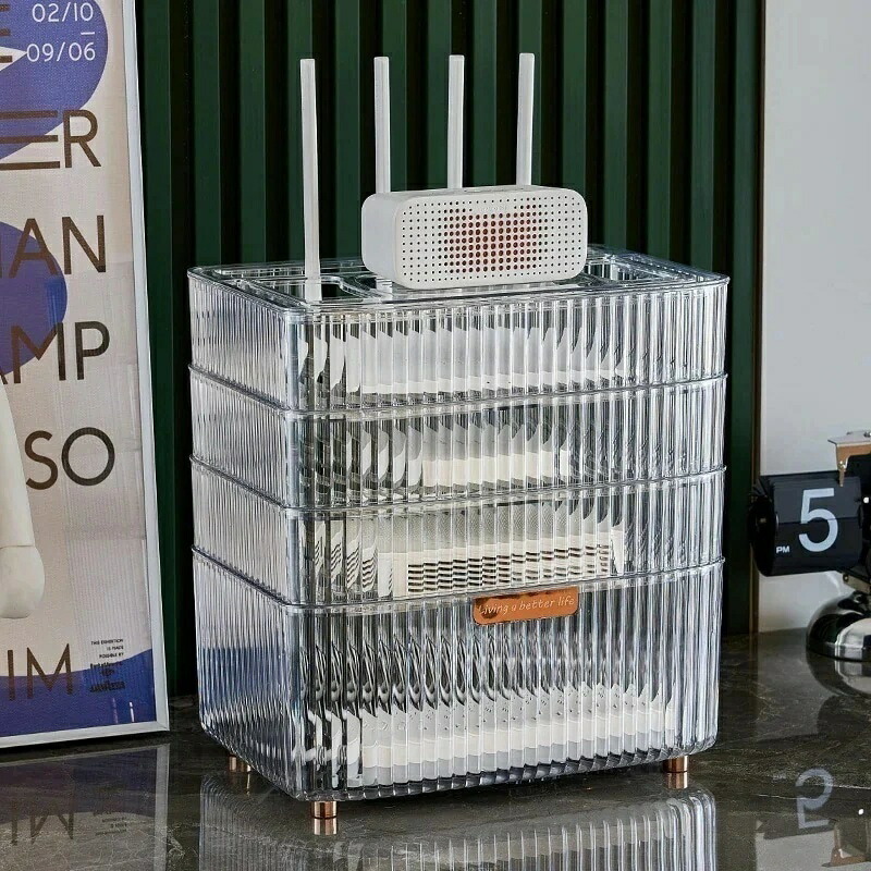 テレビセットトップボックスルーター納めるボックス席無線電話線屋根裏部屋棚差し込み