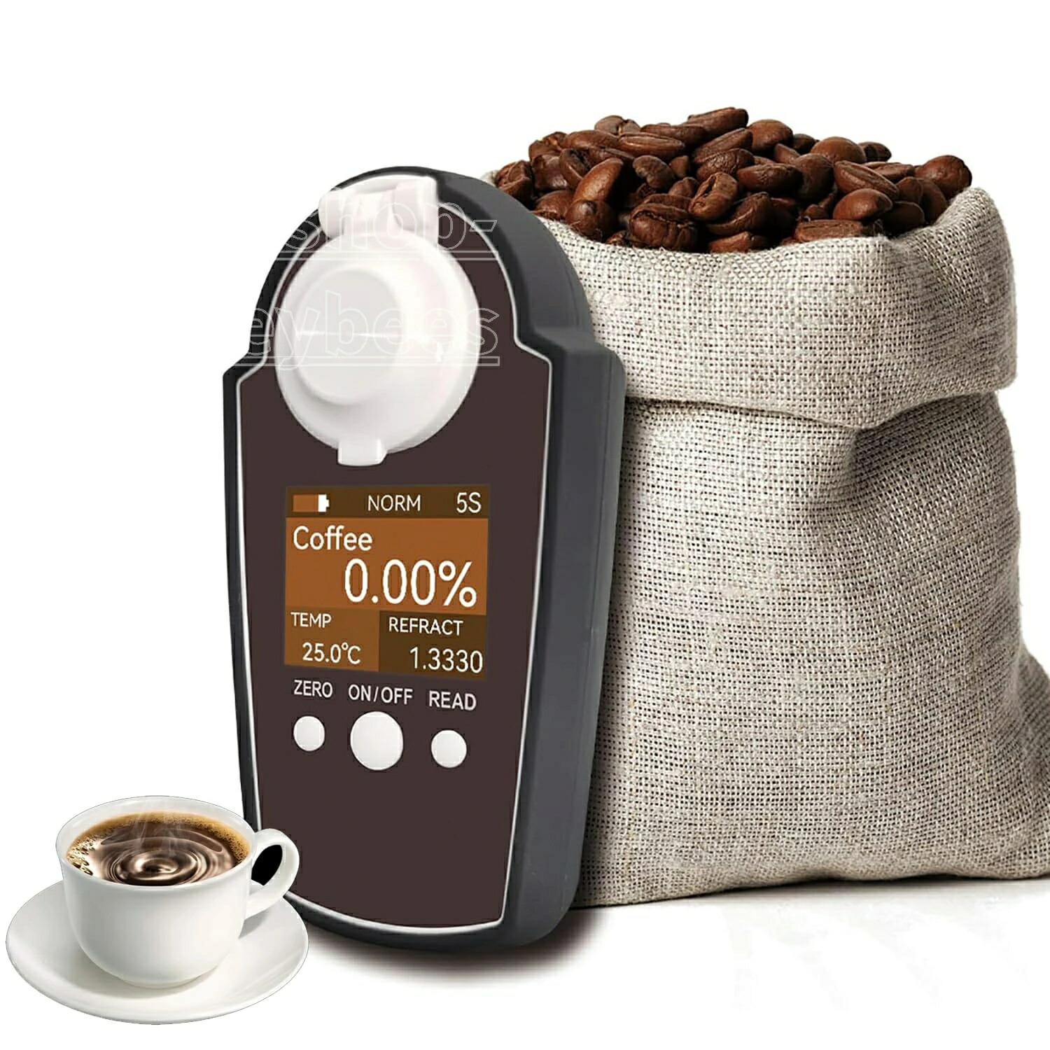 プロフェッショナルコーヒー濃度計、0-25%コーヒー純度計TDS検出器、カラーディスプレイと赤外線温度補償付き、3秒検出、精度0.15%｜あくせらいふ
