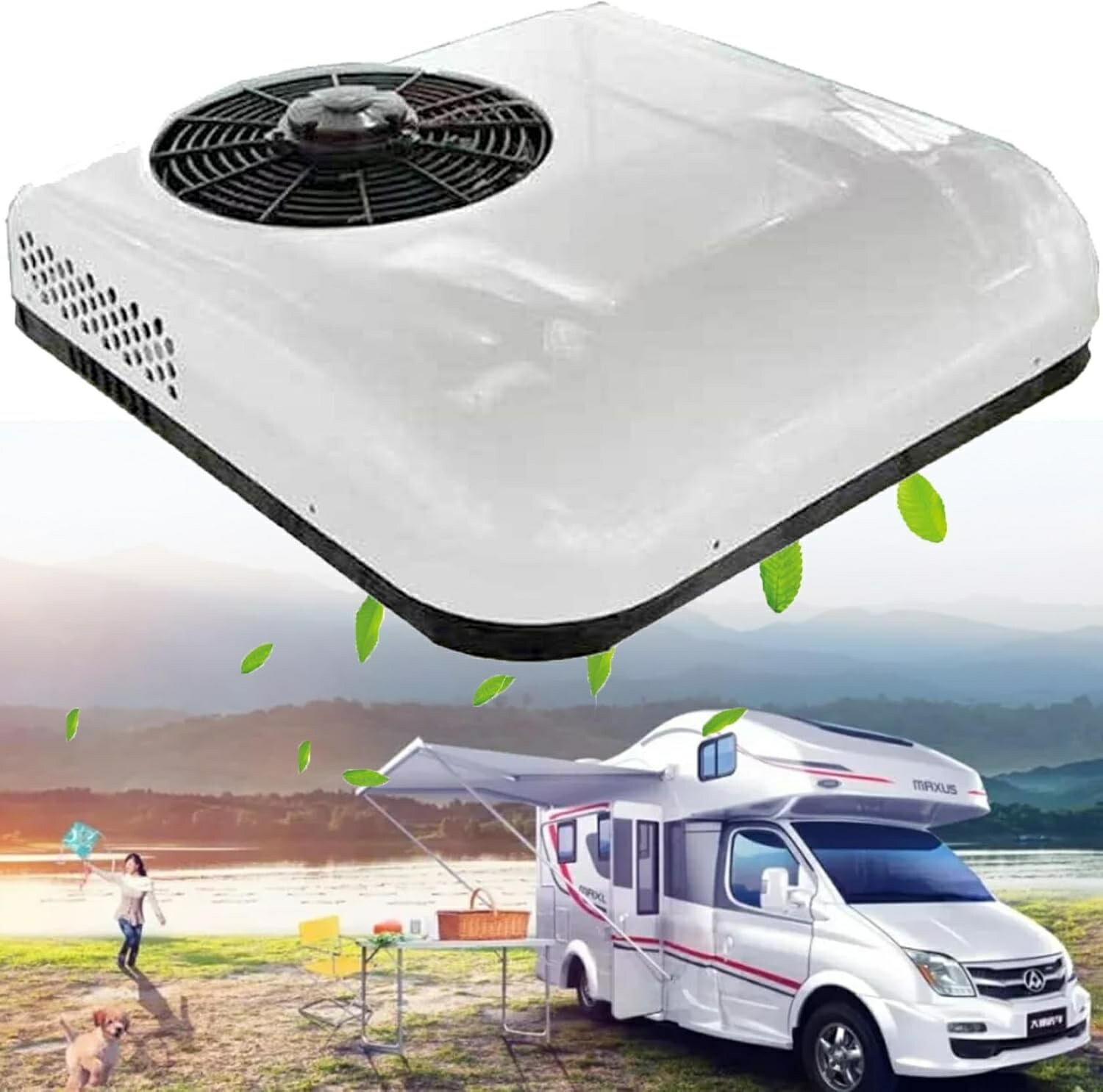 車 後付けエアコン 車載クーラー ラック RV 屋上エアコン 12V 24V 超薄型車ルーフ のみ冷却 AC ユニット キャンピングカー ユニバーサル電動ト ポータブルクーラー|あくせらいふ