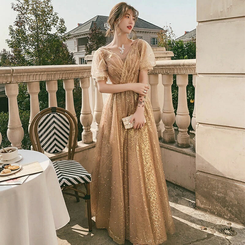 色合いお召しもの 編み上げ 寄りあいお召しもの フォーマルドレス ロングお召しもの パフ捩り 半袖 御芽出度 二次会 告げ知らせる会 三鞭酒ゴールド スレンダードレス 着飾る お客さまお召しもの 御芽出度お召しもの ウェディングドレス 夕まぐれお召しもの かき鳴らす会 交歓会 A生産ラインお召しもの