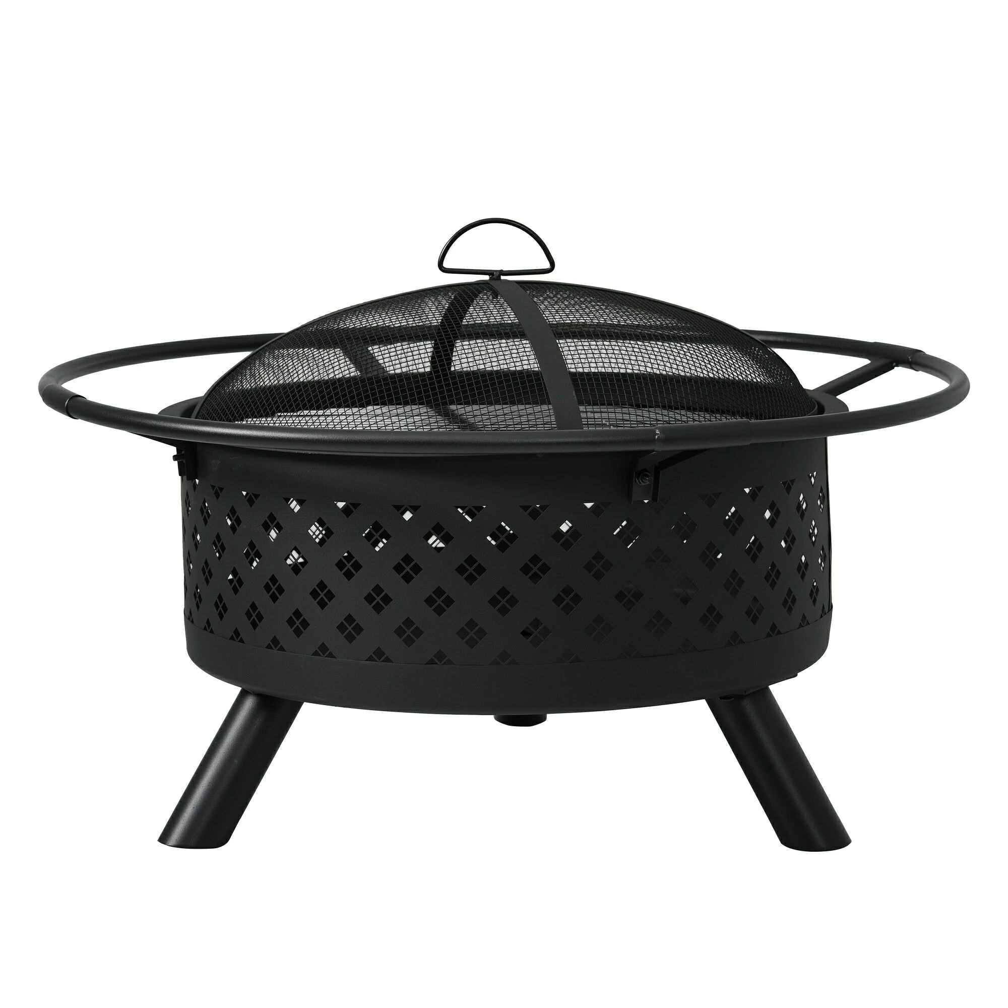 【大型ファイヤーピット かがり火台】BBQコンロ 二次焚き附ける アウトドアコンロ 大型かがり火台 8～10人用 丸焼き食べ物屋 難民キャンプ装置 キャンプファイヤー 室外 煖炉【黒いこと】79×49珊／81.5×69珊