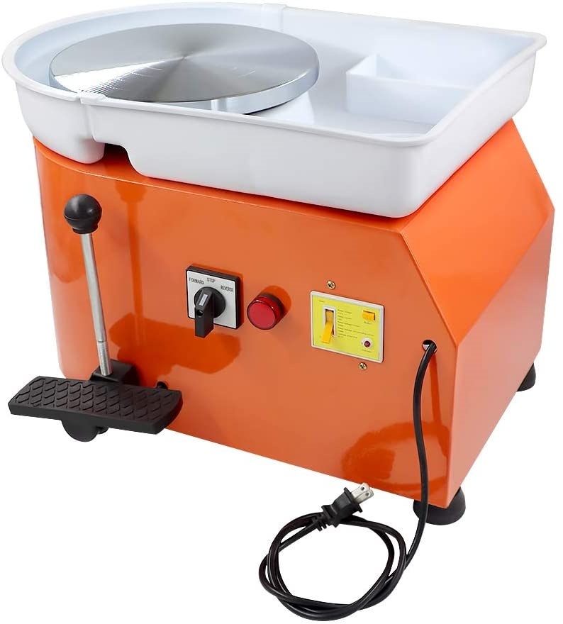 陶芸 電動ろくろ 陶芸ホイールマシン 0-300r/min 350W ロクロ径 25cm セラミック成形 回転台 無段変速 52*42*35cm DIY 漏電保護 ミニ ろくろ 轆轤付 陶芸セット 自宅 陶器作り子供用 家庭 業務用 100V/110V対応可能 日本語取扱説明書|あくせらいふ