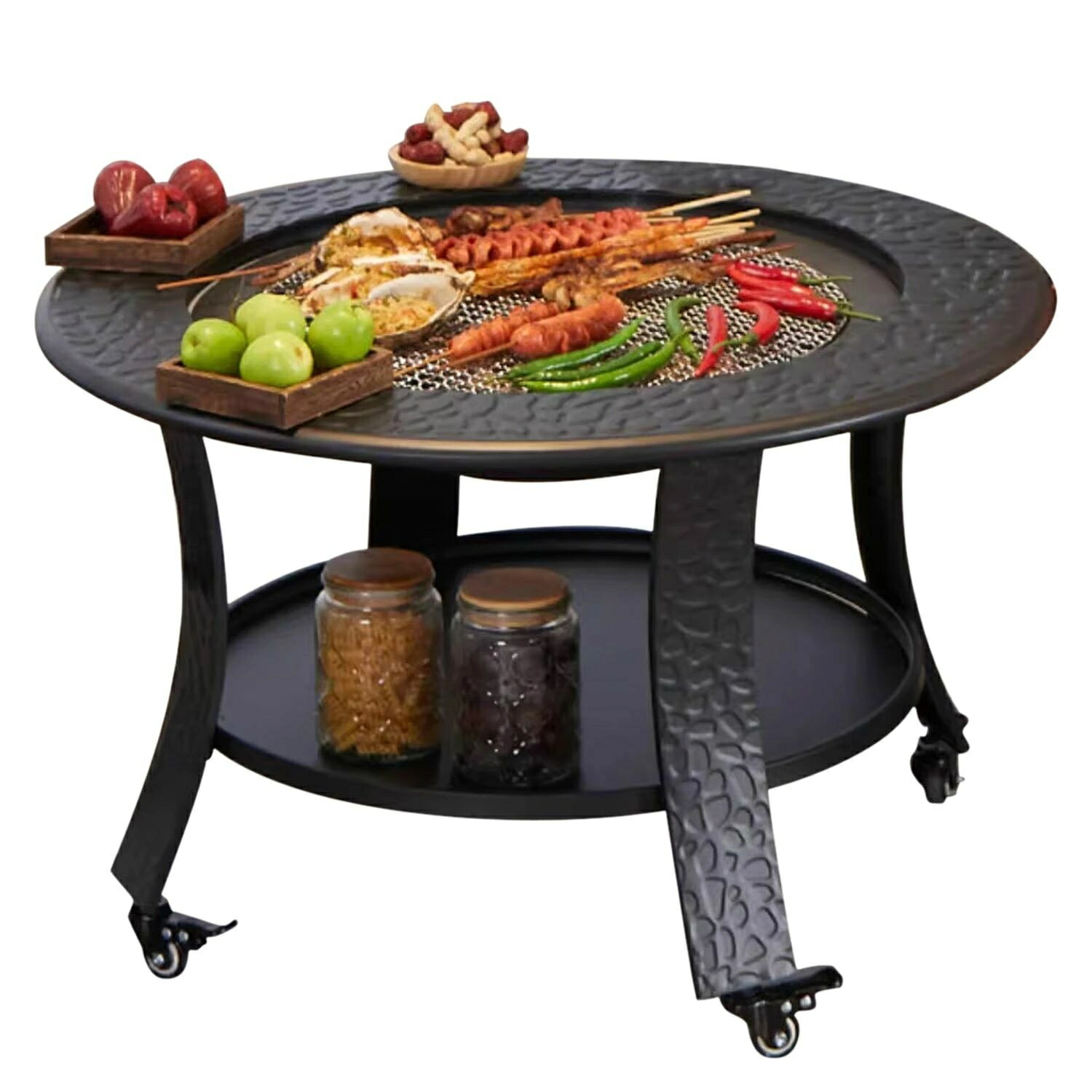 ファイヤーピット  かがり火台 差しわたし約80糎   1台多役 BBQ   膳立て 焼肉  難民キャンプ  丸焼きコンロ   炭火焼き 大人数 一覧表 食べ物屋   丸焼き食べ物屋  炊き火台  炉端  住み家 庭 身寄り用  5人～10人ぐらい至適