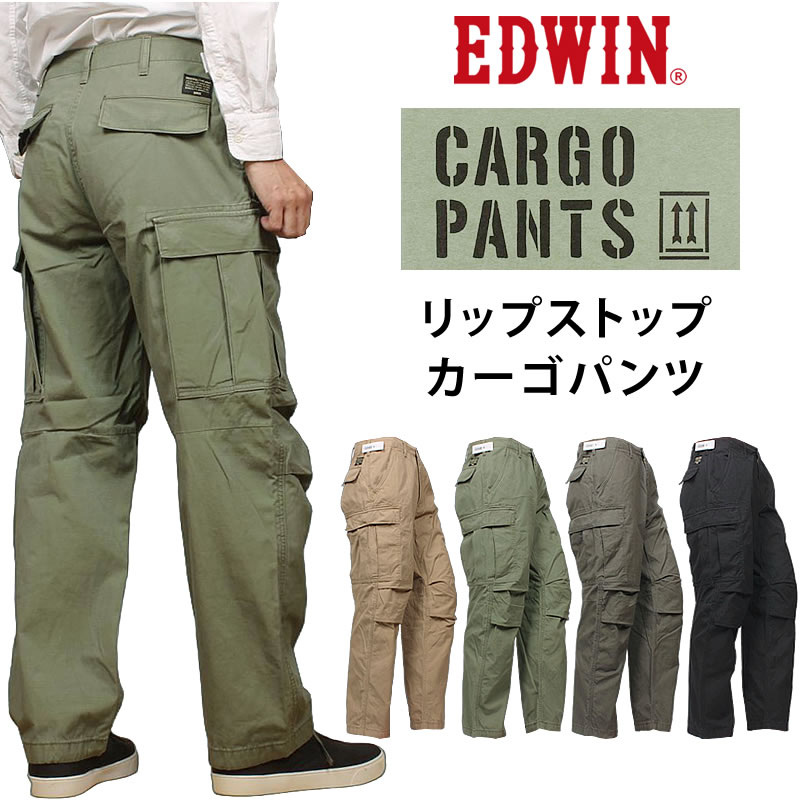 EDWIN エドウィン KHAKIS カーゴパンツ ワイドテーパード 下唇立ちふさがる ミリタリーエドウイン EK0302_214_221_259_275アクス三信/AXS/サンシン\u003cBR\u003e\u003cBR\u003e【税込￥10890（本体通貨価値￥9900）】