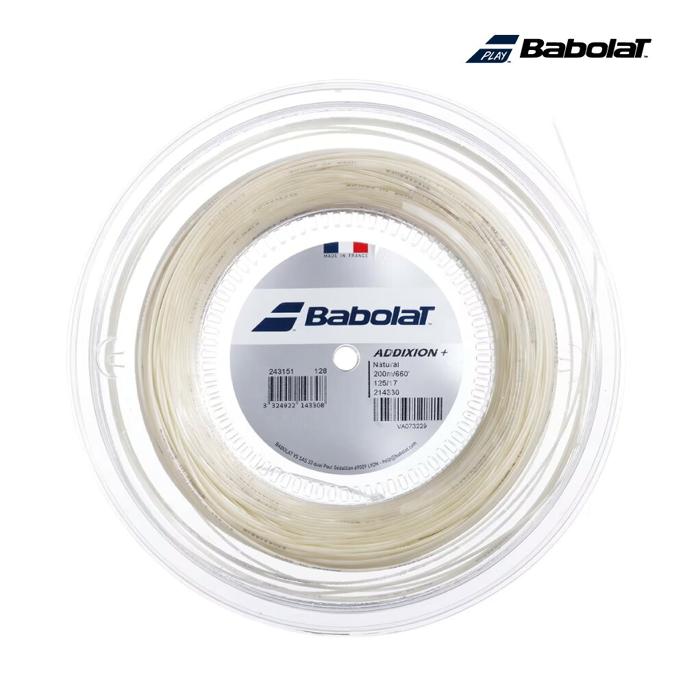 【マラソン期間中 店内最大ポイント10倍】BABOLAT　アディクション プラス　200M　243151　2025SS　ナチュラル　ロール　硬式テニス　ストリング　バボラ　AddiXion + 13,838円
