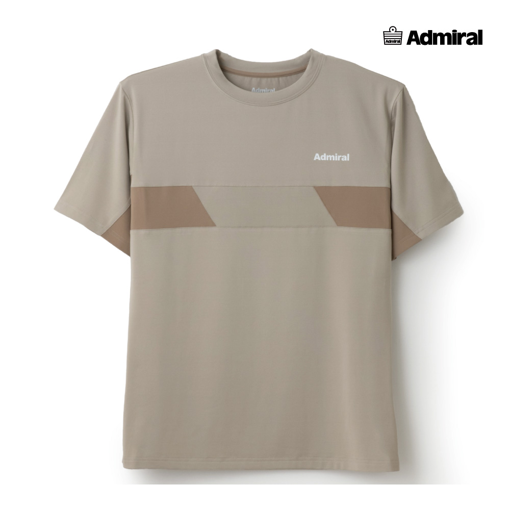 【4/11・12限定！最大1500円OFFクーポン】ADMIRAL　メンズ　スラッシュフロントラインTEE　ATMA517-029　2025FW　ベージュ　吸水速乾　UVカット　ストレッチ　アドミラル　MEN　テニスウェア　バドミントン　ソフトテニス　ポスト投函対応