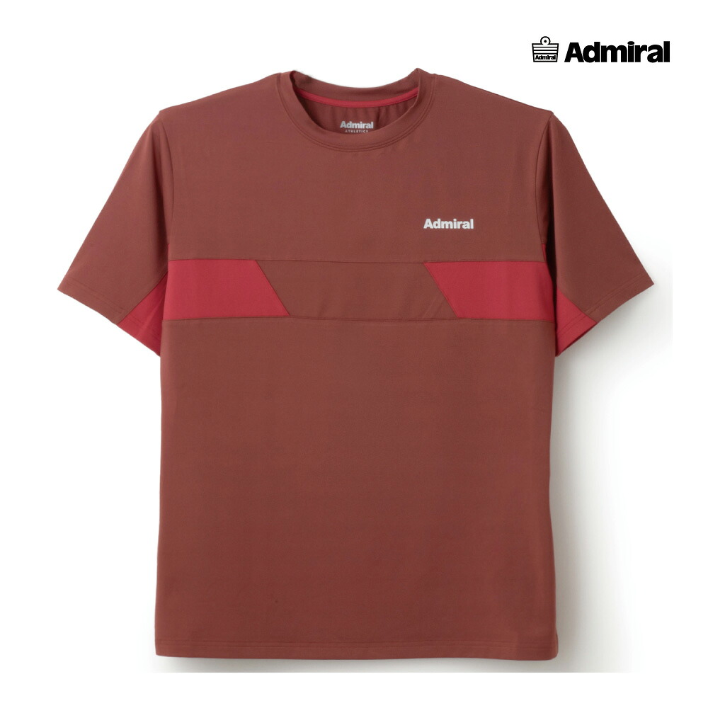 【4/11・12限定！最大1500円OFFクーポン】ADMIRAL　メンズ　スラッシュフロントラインTEE　ATMA517-040　2025FW　レッド　吸水速乾　UVカット　ストレッチ　アドミラル　MEN　テニスウェア　バドミントン　ソフトテニス　ポスト投函対応